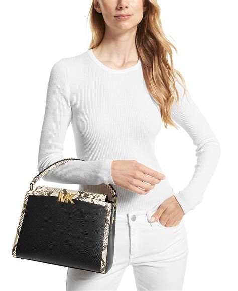 michael kors karlie medium logo satchel|michael kors karlie handbags.